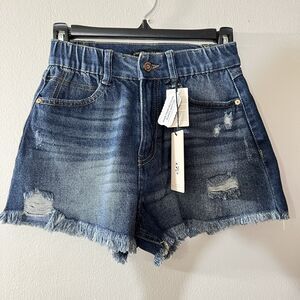 Sincerely Jules Repreve Super High Rise Mon Jeans Cut Off Shorts Size 3/26